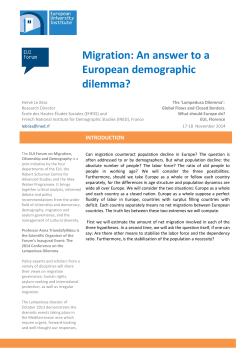 Migration: an Answer to the European Demographic Dilemma?