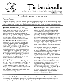 Timberdoodle Newsletter of the Friends of Canaan Valley National
