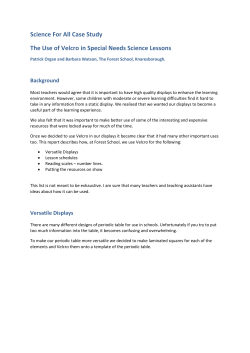 The Use of Velcro in Special Needs Science Lessons