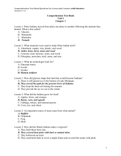 Comprehension Test Bank Unit I Chapter 1 Lesson 1: Paleo Indians