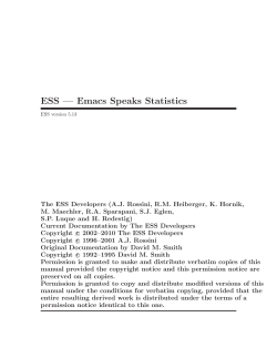 ESS &mdash; Emacs Speaks Statistics