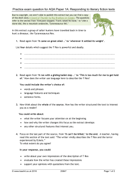 Practice exam question for AQA Paper 1A: Responding to