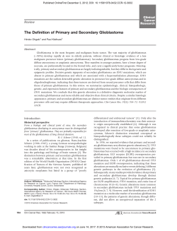 The Definition of Primary and Secondary Glioblastoma