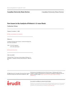 New Issues in the Analysis of Webern`s 12-tone Music