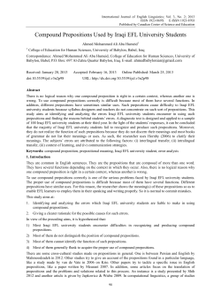 Compound Prepositions Used by Iraqi EFL University Students