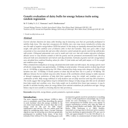 Genetic evaluation of dairy bulls for energy balance traits