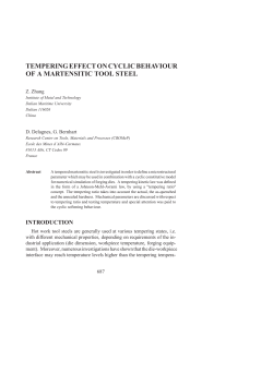 tempering effect on cyclic behaviour of a martensitic tool steel