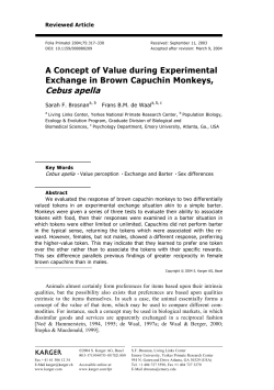 A Concept of Value during Experimental Exchange in