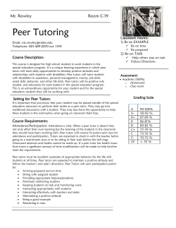 Peer Tutoring - Springville High School