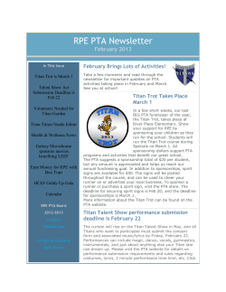 RPE PTA Newsletter - River Place Elementary