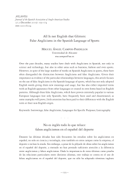 False Anglicisms in the Spanish Language of