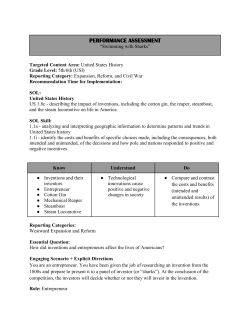 Sample PBA &ndash; USH I.8 Westward Expansion
