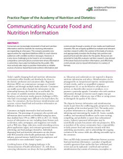Communicating Accurate Food and Nutrition Information