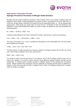 Hydrogen Peroxide for Prevention of Nitrogen