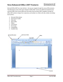 New/Enhanced Office 2007 Features