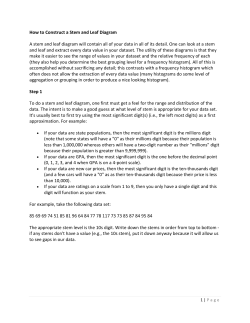 How to Construct a Stem and Leaf Diagram A stem and leaf diagram
