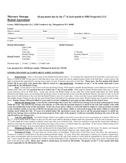 Lease - Mercury Storage