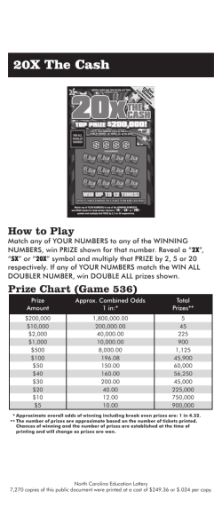 20X The Cash - NC Education Lottery