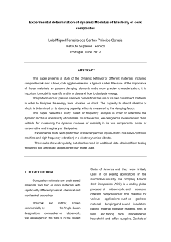 Experimental determination of dynamic Modulus of Elasticity of cork