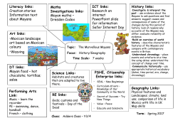 Literacy links: Creation stories Information text about Mayans Maths