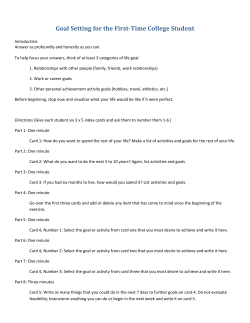 Goal Setting for the First-Time College Student