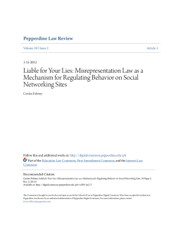 Liable for Your Lies: Misrepresentation Law as a Mechanism for