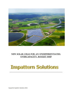New solar cells for an undifferentiated, overcapacity, rocket ship