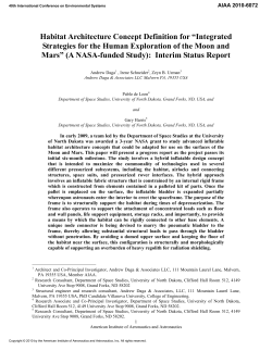 Habitat Architecture Concept Definition for