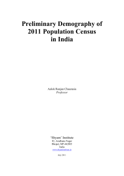 Preliminary Demography of 2011 Population Census in India Aalok