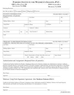 Authorization and Assignment (Required from all patients) Medicare