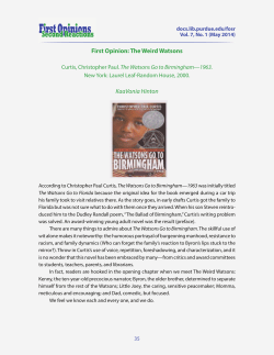 The Watsons Go to Birmingham&mdash;1963 - Purdue e-Pubs