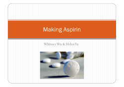 Making Aspirin - Chemical Paradigms