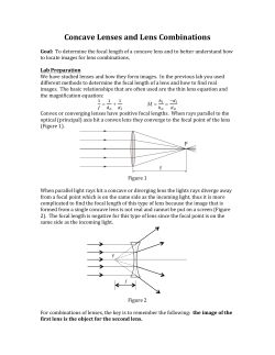 Lab 10 Concave Lenses and Lens Combinations