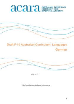 German - The Australian Curriculum Consultation online