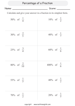 Percentage of a Fraction 50% of 10% of 30% of 40