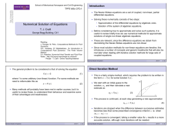 Numerical Solution of Equations