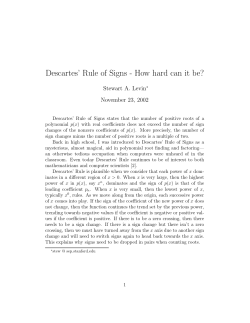 Descartes` Rule of Signs