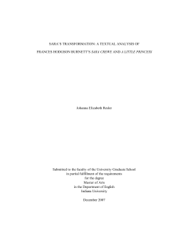 SARA`S TRANSFORMATION - IUPUI ScholarWorks