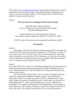 How the Internet is Changing Self-Directed Learning