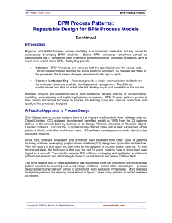 BPM Process Patterns: Repeatable Design for BPM
