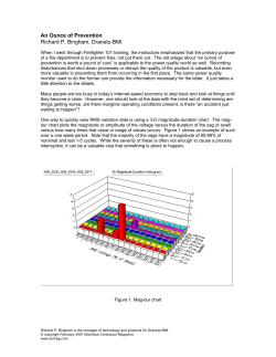 An Ounce of Prevention Richard P. Bingham, Dranetz-BMI