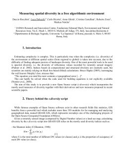 Measuring spatial diversity in a free algorithmic