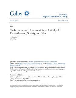 Shakespeare and Homoeroticism