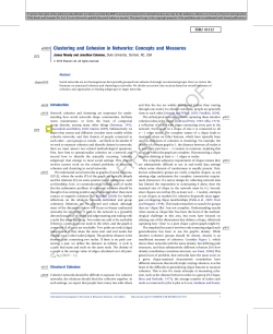 Clustering and Cohesion in Networks: Concepts