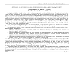 summary of ciphering books at phillips library, salem, massachusetts