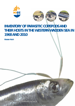 INVENTORY OF PARASITIC COPEPODS AND THEIR HOSTS IN