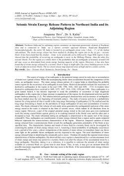 Seismic Strain Energy Release Pattern in Northeast India and its