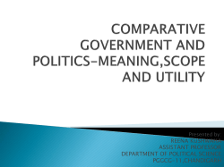 COMPARATIVE GOVERNMENT AND POLITICS