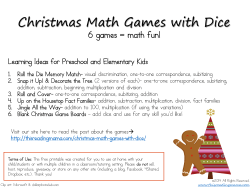 Christmas Math Games with Dice
