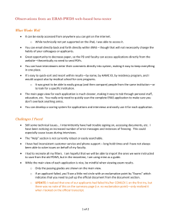 Observations from an ERAS-PWDS web-based beta